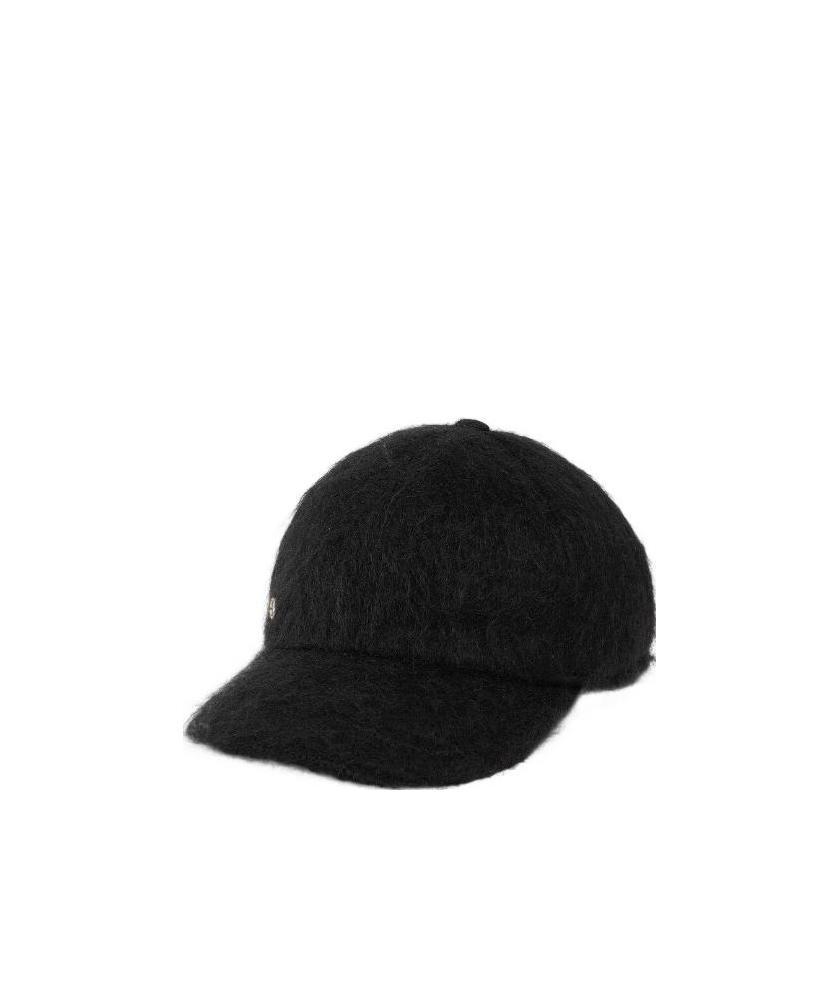 Gucci Double G Mohair Baseball Cap In Black