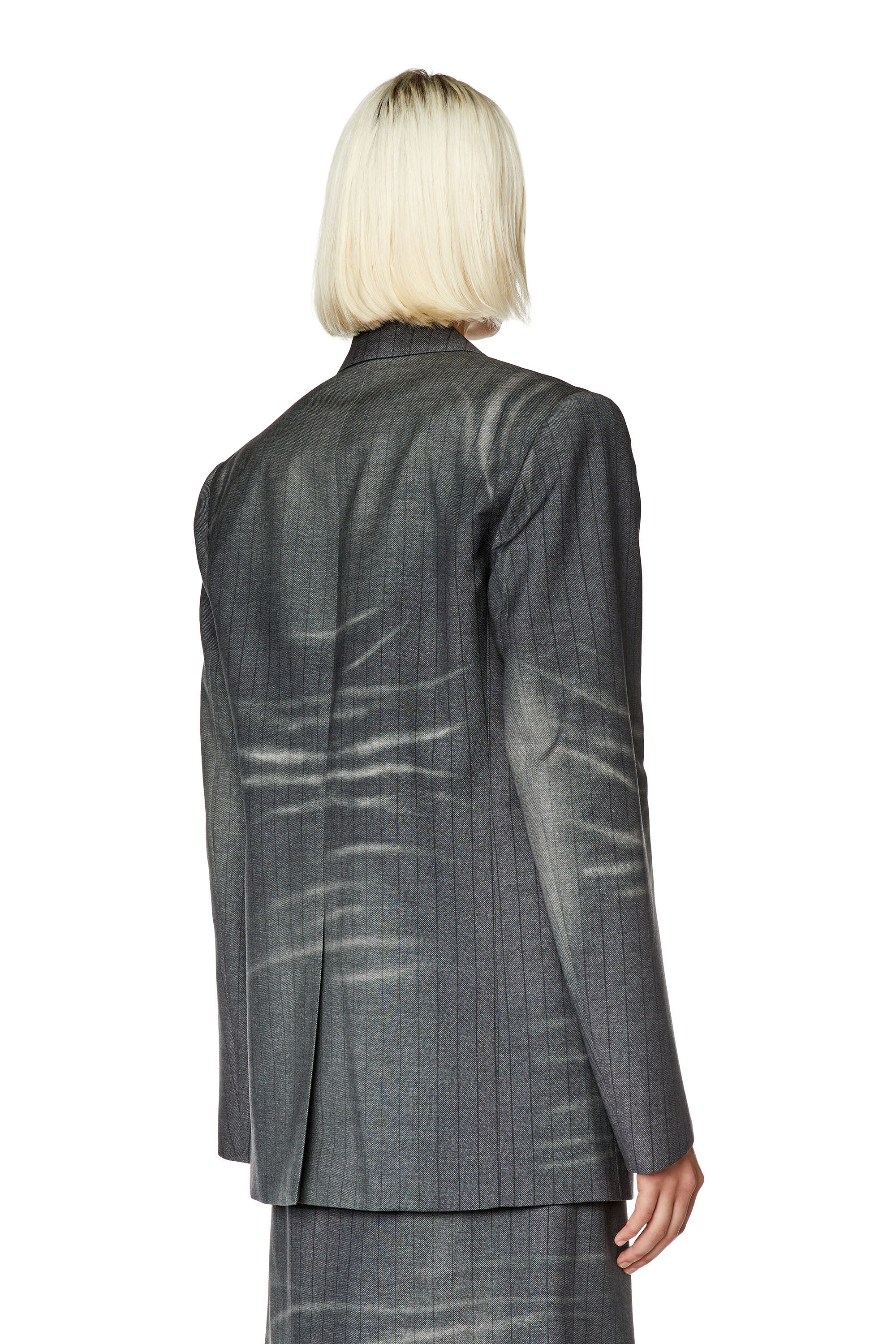 Diesel G-kess Whiskering-effect Blazer In Gray