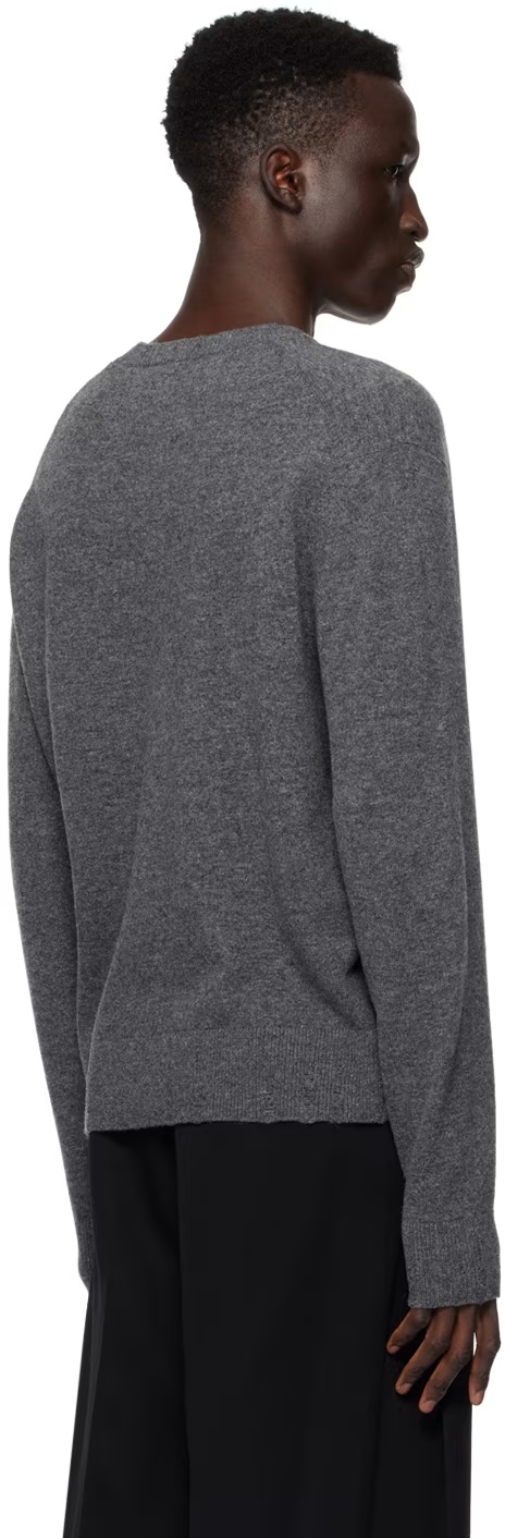 We11 Done Gray Bolt Teddy Sweater In Black