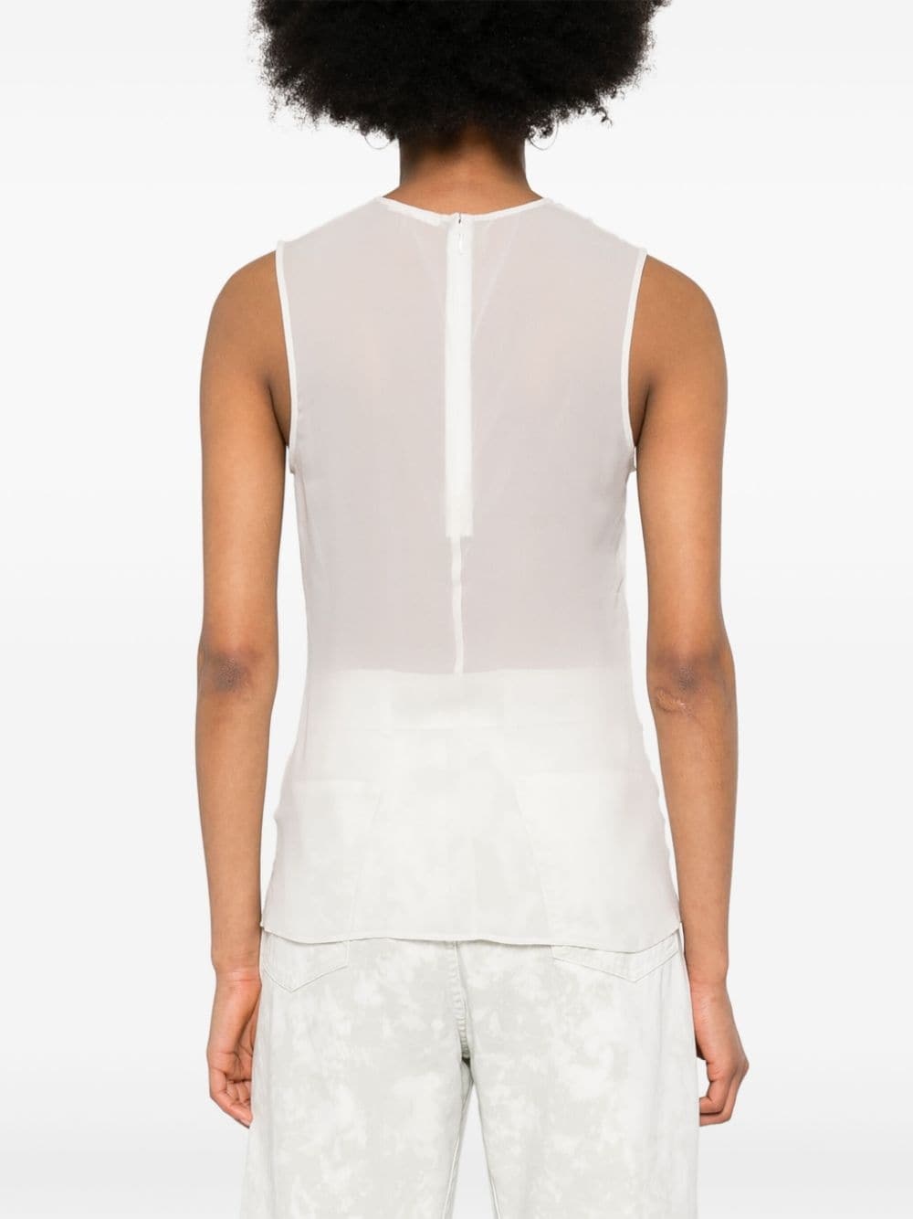 Ami Alexandre Mattiussi Sleeveless Blouse In White