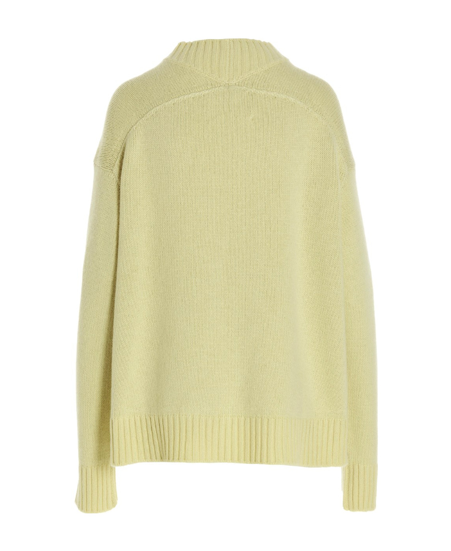 Jil Sander Cachemire Blend Crewneck Sweater With Relaxed Fit In Yellow