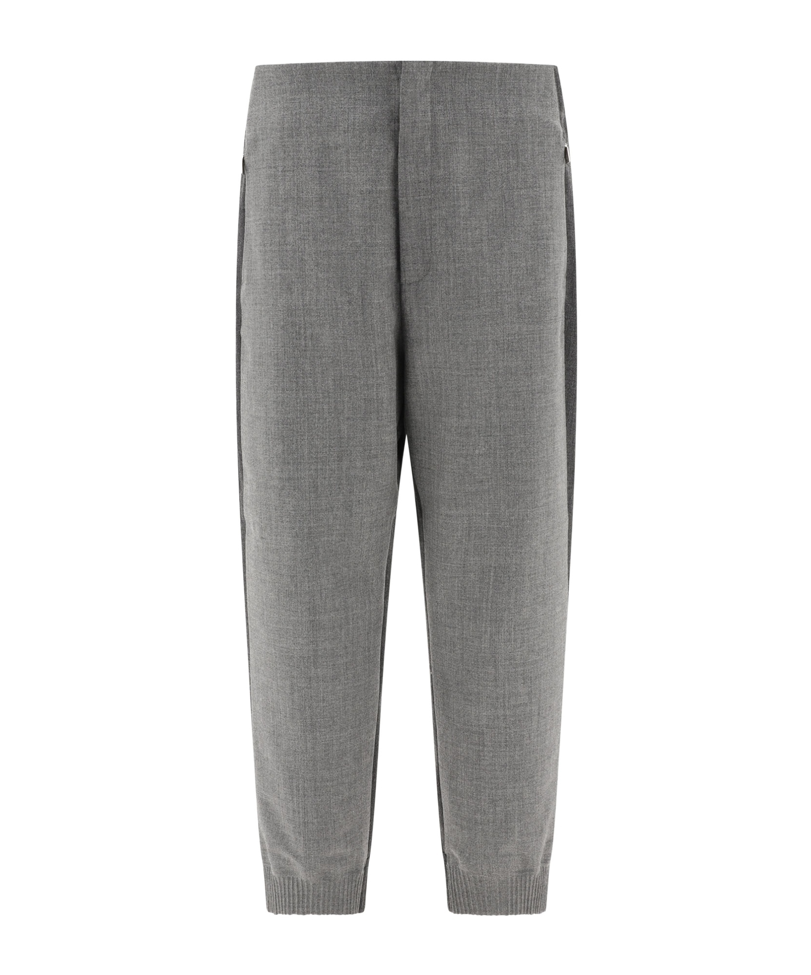 Thom Browne Colour-block Virgin Wool Track Pants In Gray