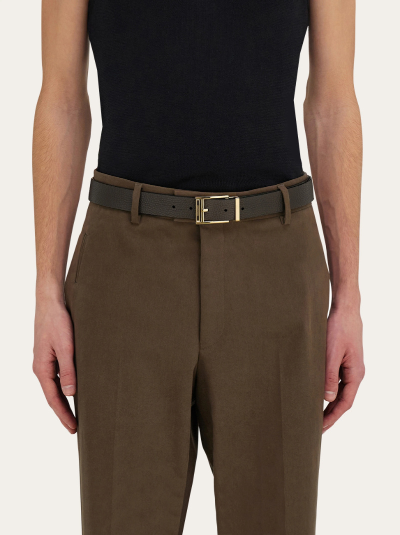 Ferragamo Reversible And Adjustable Belt In Brown