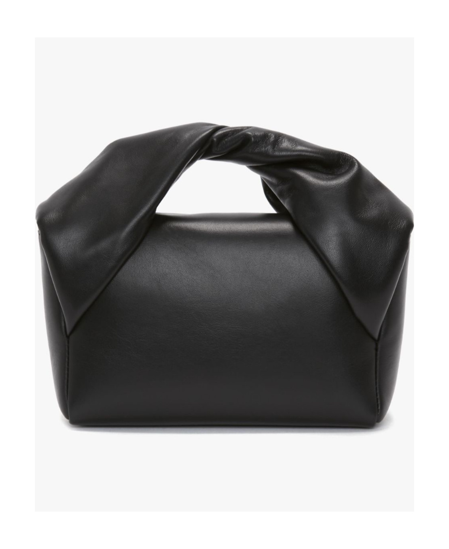 Jw Anderson Medium Twister Leather Tote Bag In Black