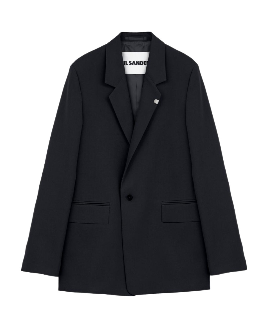 Jil Sander Tailored Black Suit Jacket With Classic Notch Lapel In Black