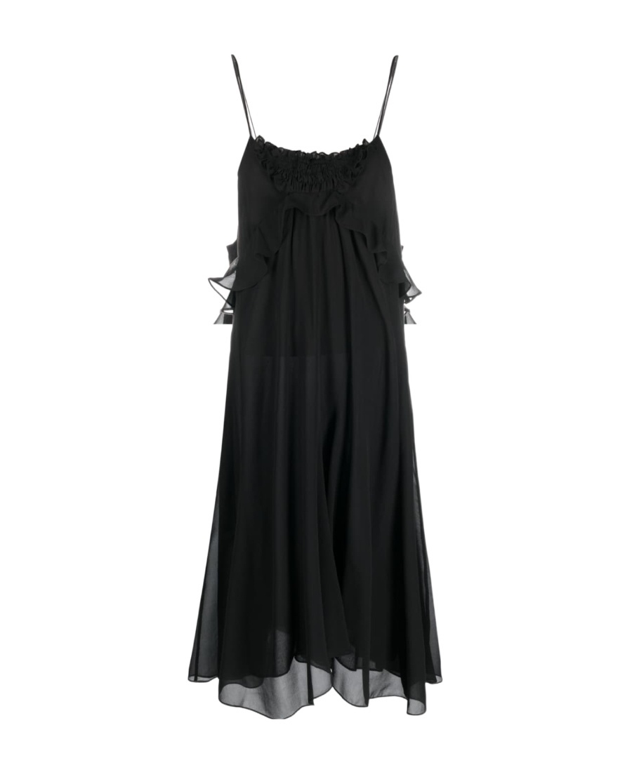 Isabel Marant Sleeveless Midi Dress In Black Silk In Black