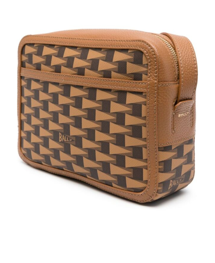 Shop Bally Logo Zipper Satchel In Brown