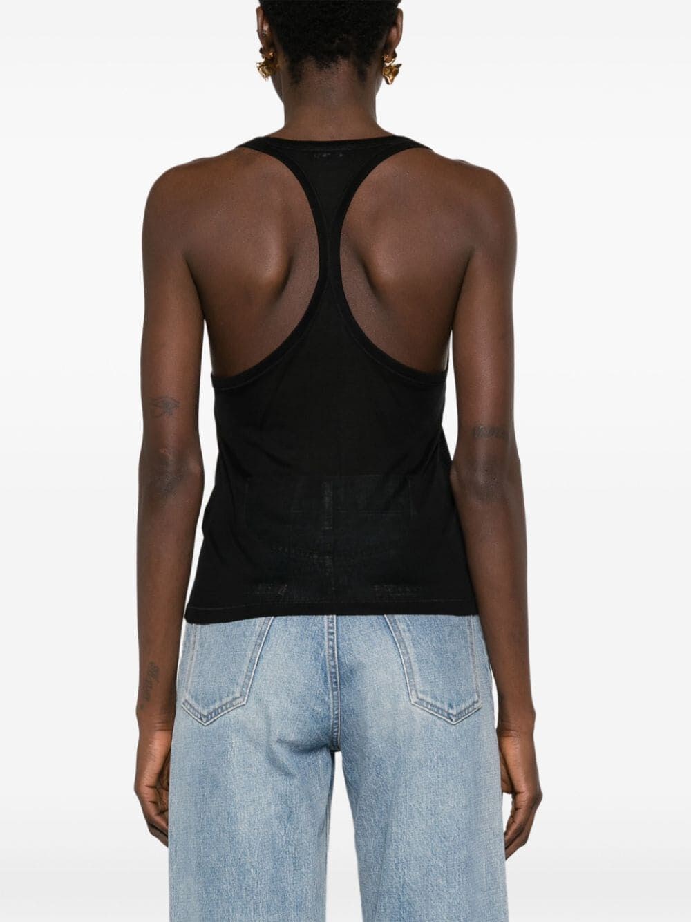 Tom Ford Silk Racerback Scoop Neck Tank Top In Black