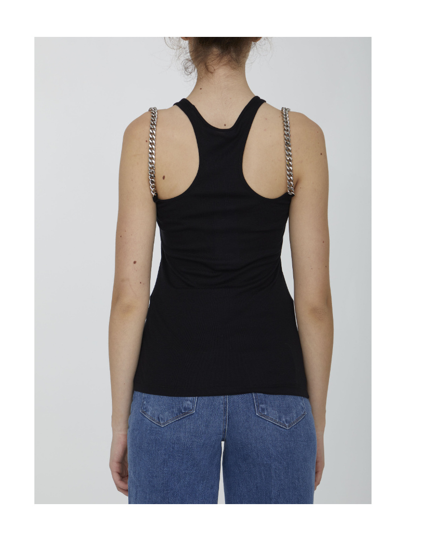 Shop Stella Mccartney Diamond-cut Strap Top In Black