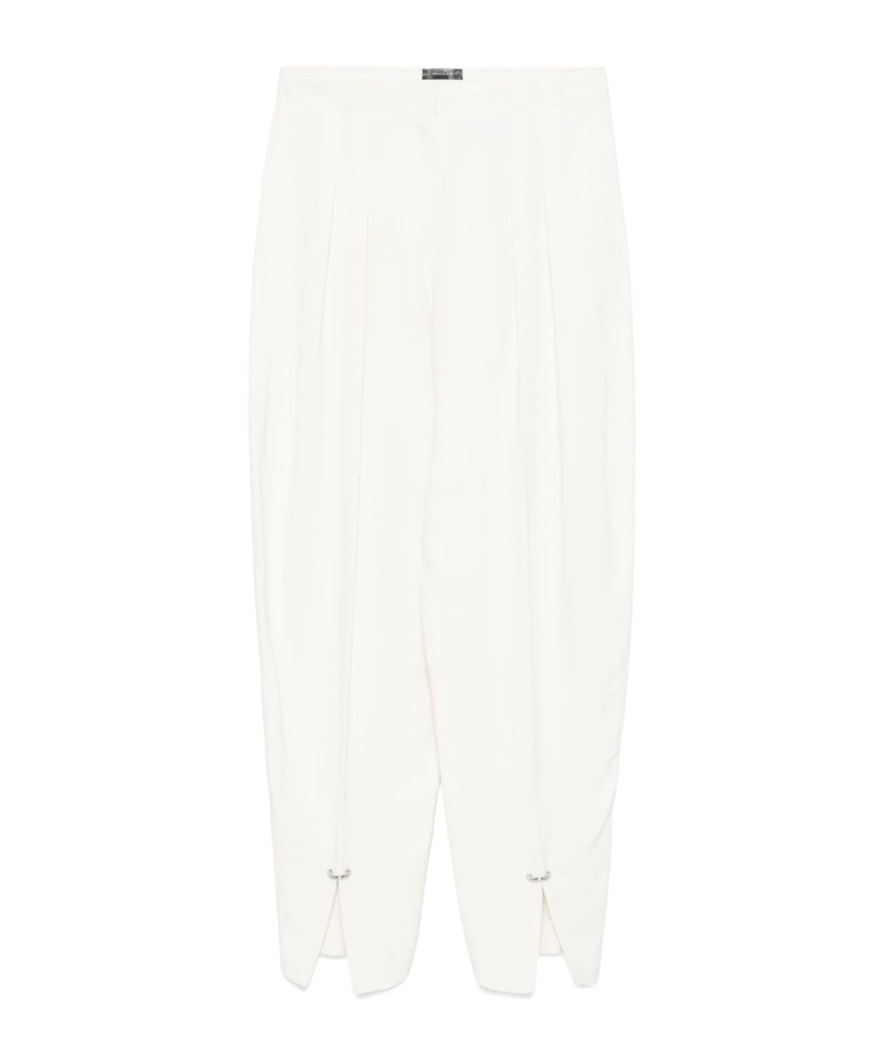 Mugler Pierced Tailored Trousers In White