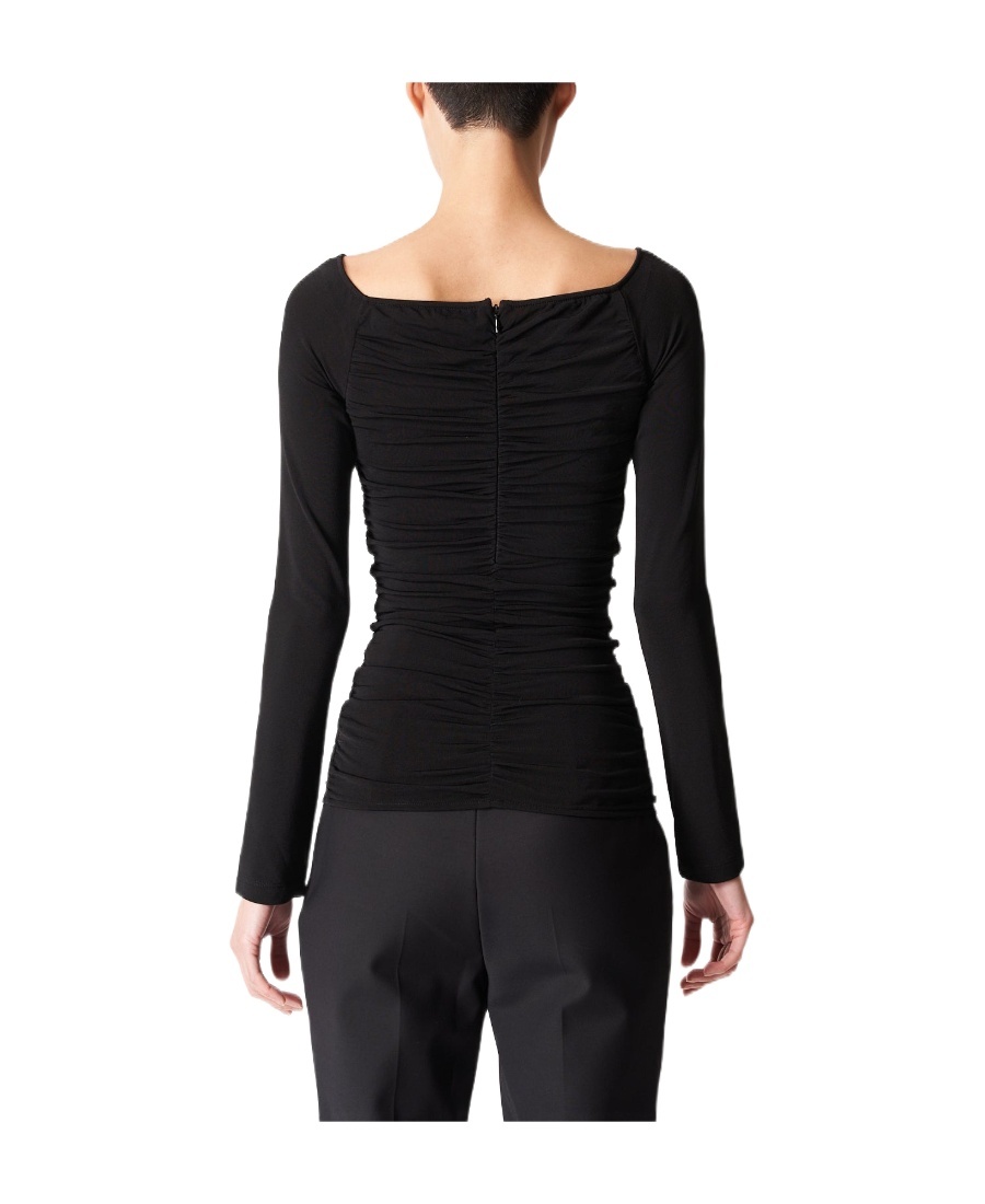 Givenchy Long-sleeved Ruched Top In Black