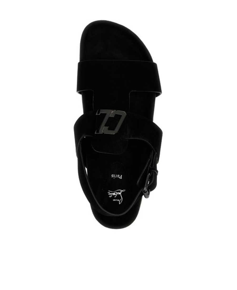 Christian Louboutin Buckle Hollowed-out Sandals In Black