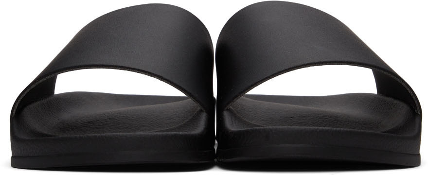 Off-white Logo Print Slides In Black Rubber In Black