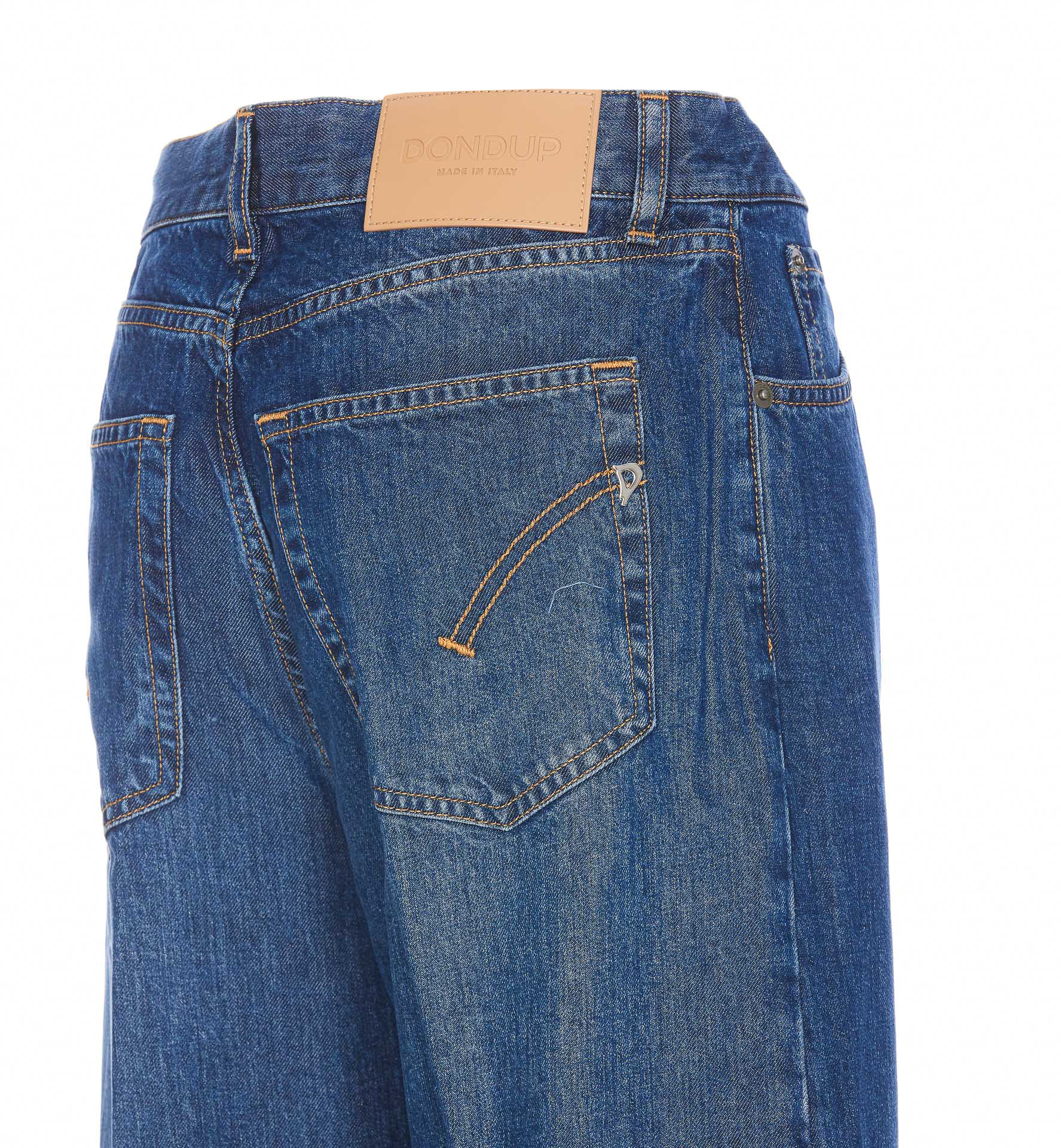Dondup Flared Trousers With Pockets And Belt Loops In Blue