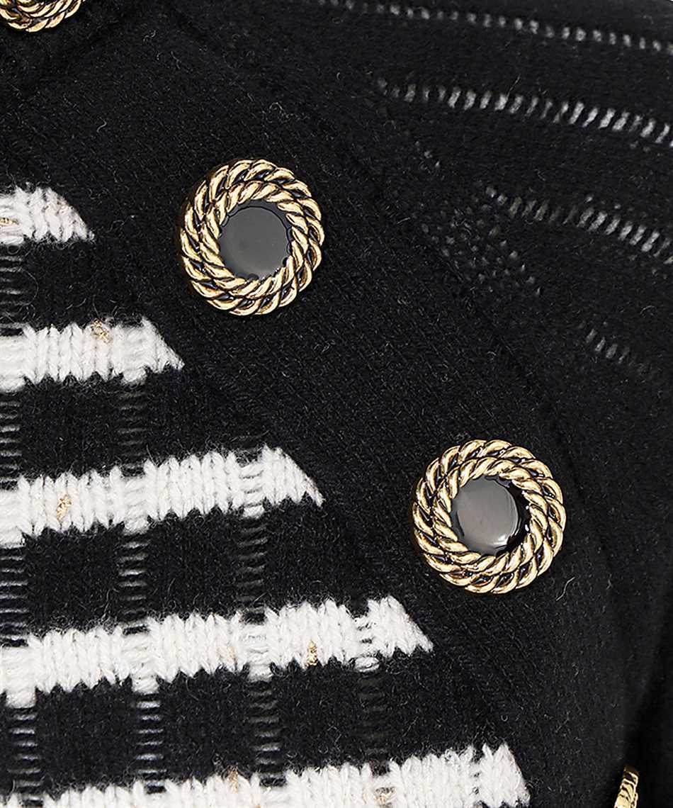 Balmain Striped Cashmere-blend Top In Black