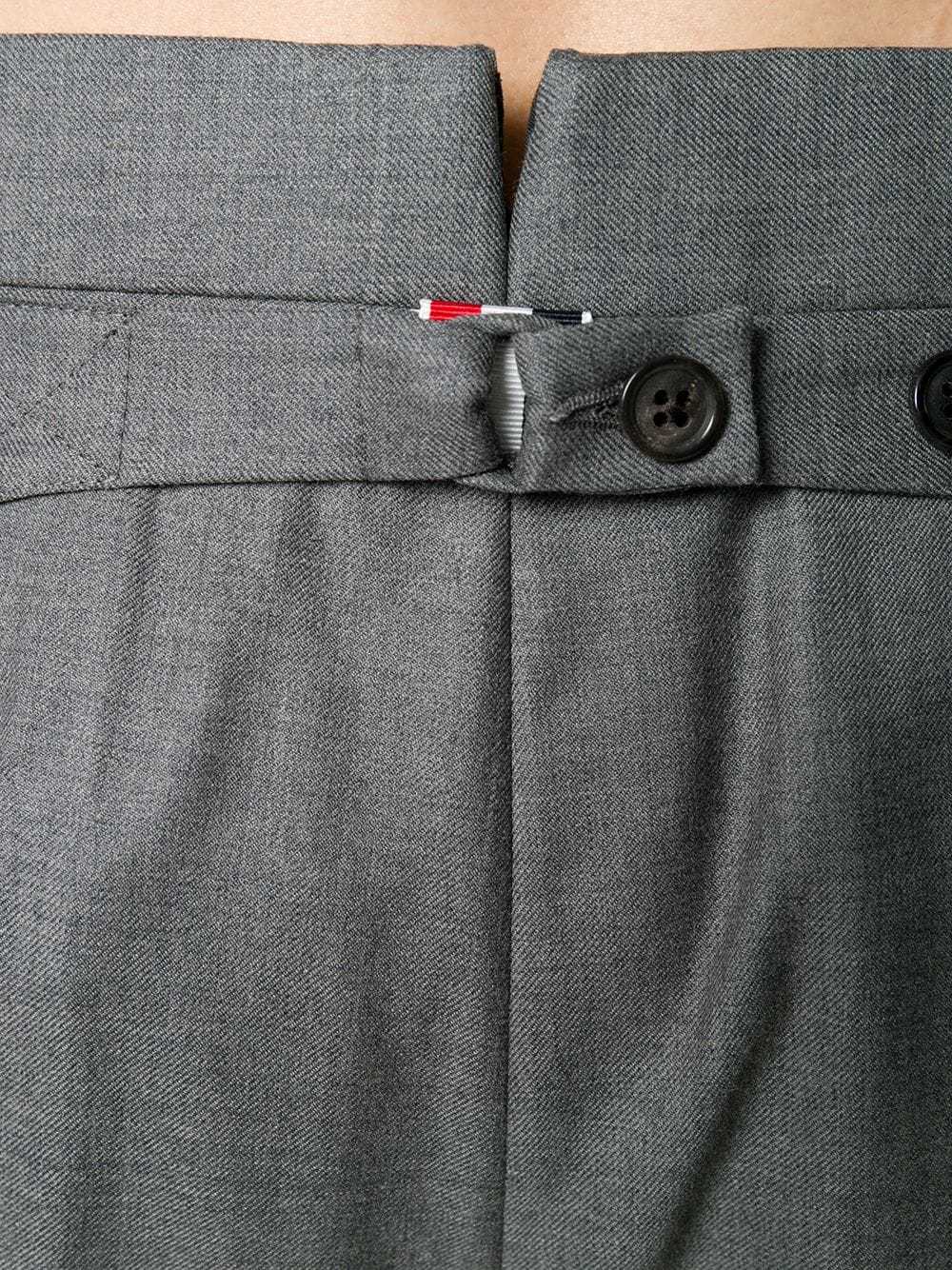 Thom Browne Backstrap Cropped Tailored Trousers In Black
