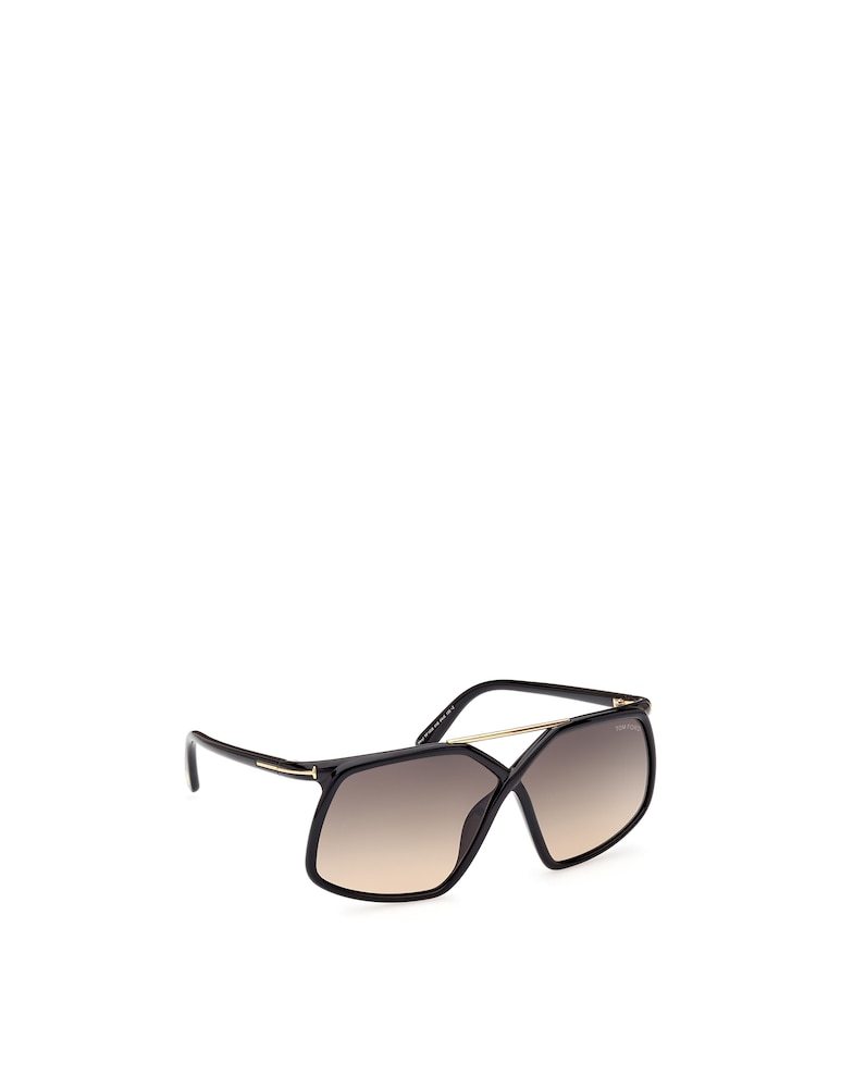 Tom Ford Meryl 64mm Gradient Polarized Oversize Square Sunglasses In Brown