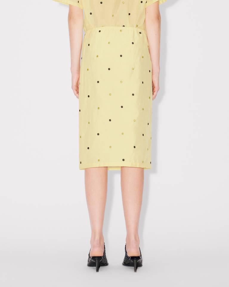 Kenzo Peonies Midi Skirt In Yellow