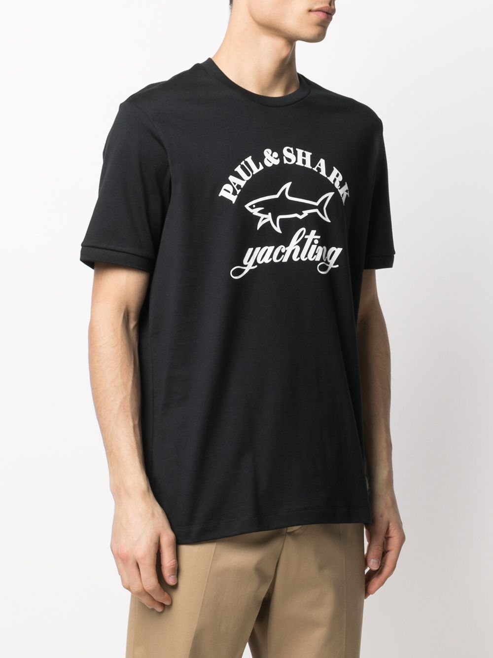 Shop Paul & Shark Logo Print T-shirt In Black