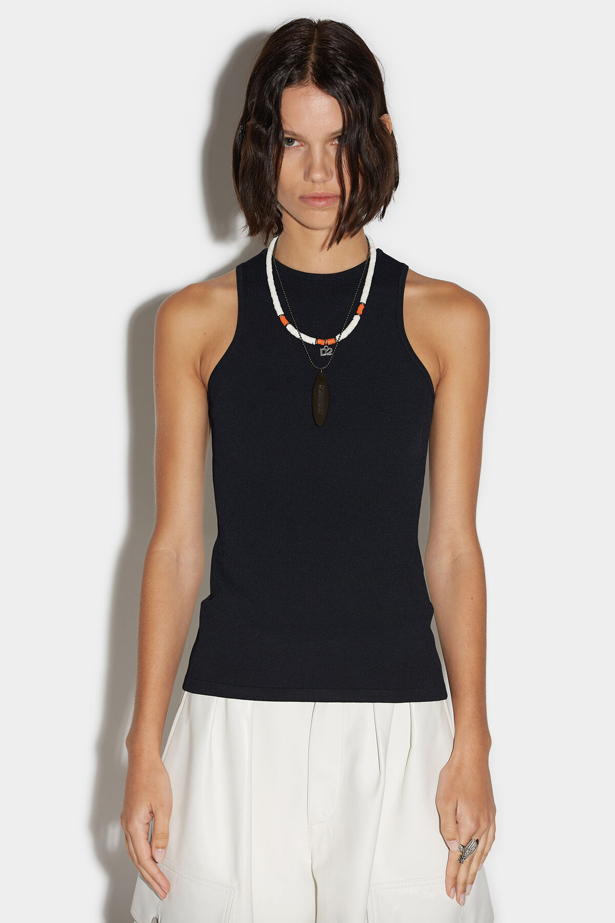 Dsquared2 Knitted Sleeveless Tank Top In Black