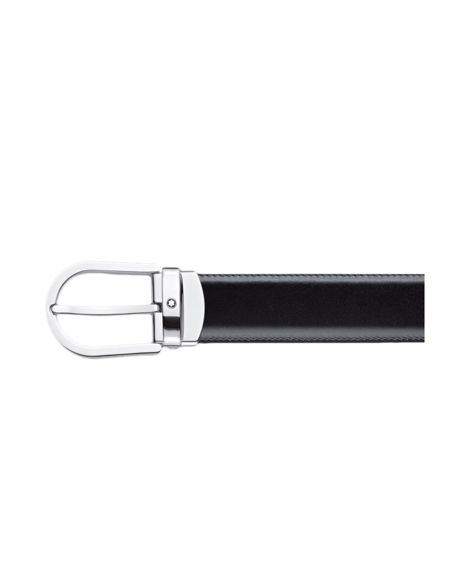 Montblanc Buckle-fastening Leather Belt In Black