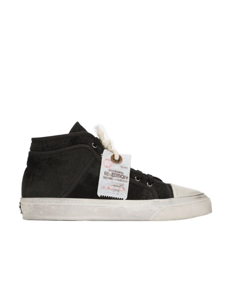 Dolce & Gabbana Re-edition Vintage Mid Top Sneakers In Black