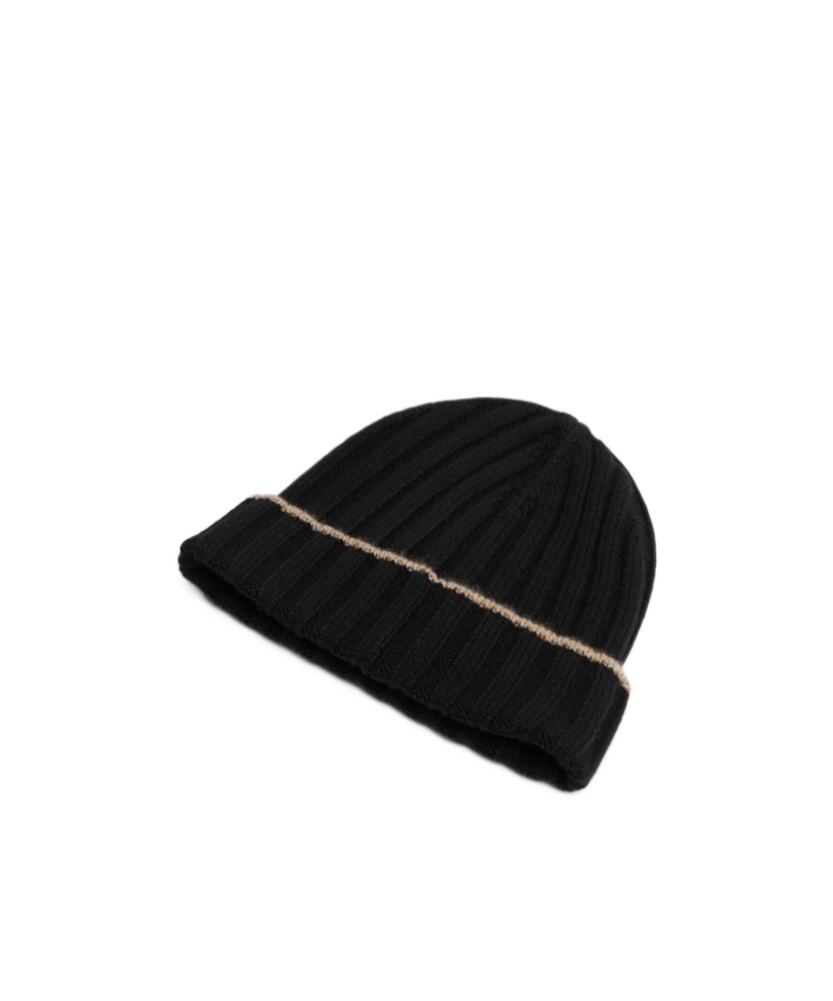 Brunello Cucinelli Cashmere Ribbed Knit Beanie Hat