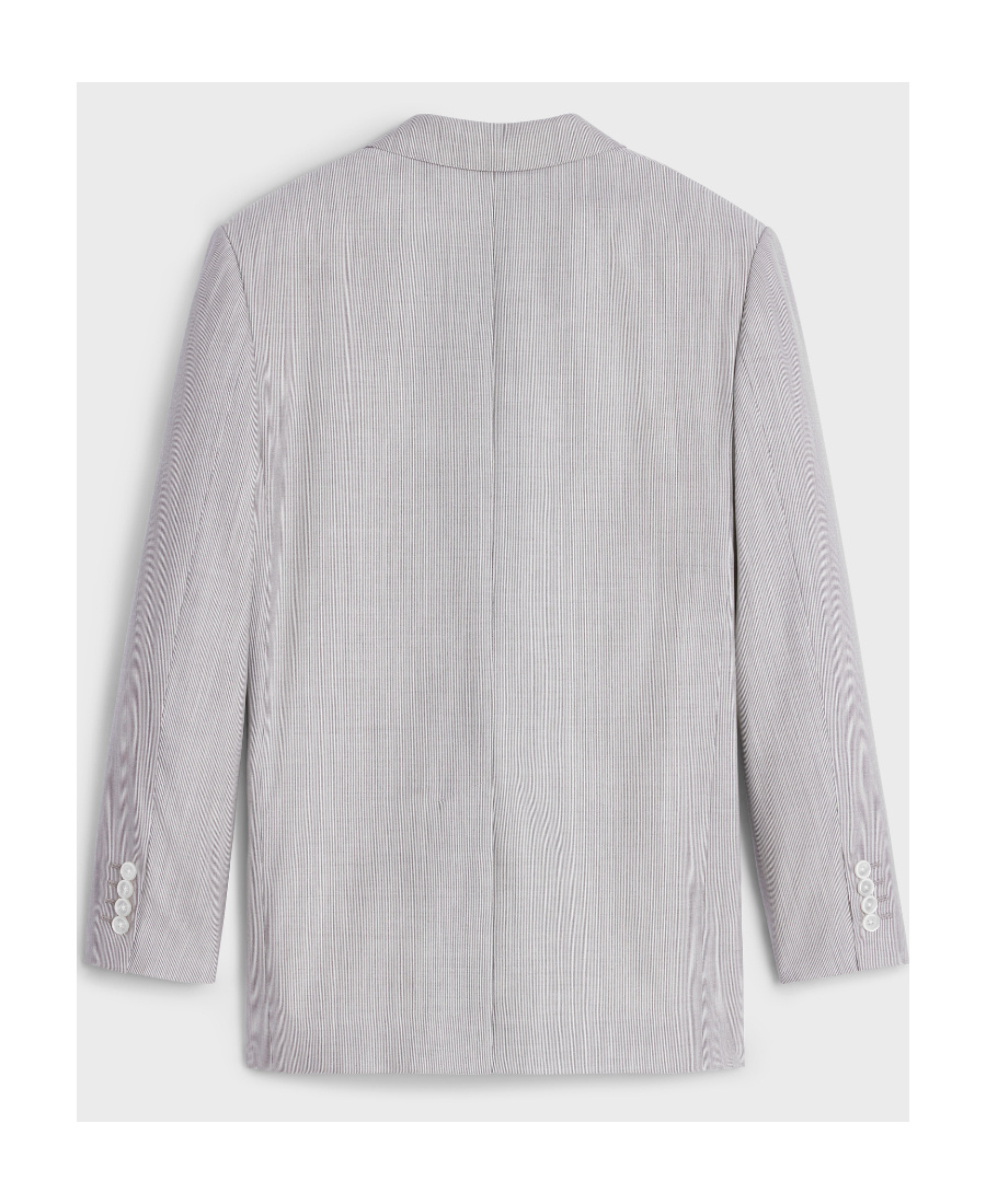 Celine V-neck Suit Jacket In Gray