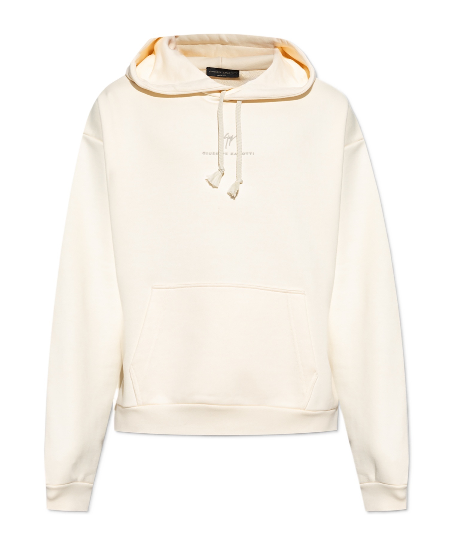 Giuseppe Zanotti Logo-embroidered Drawstring Hoodie In White