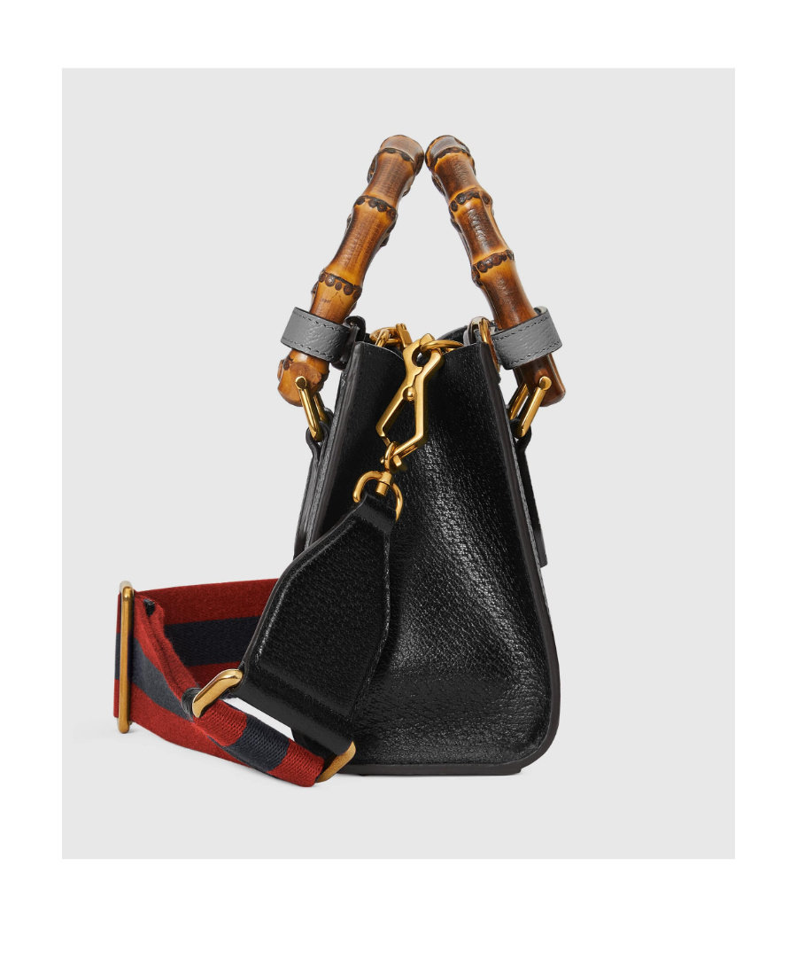 Gucci Diana Mini Leather Tote Bag In Black