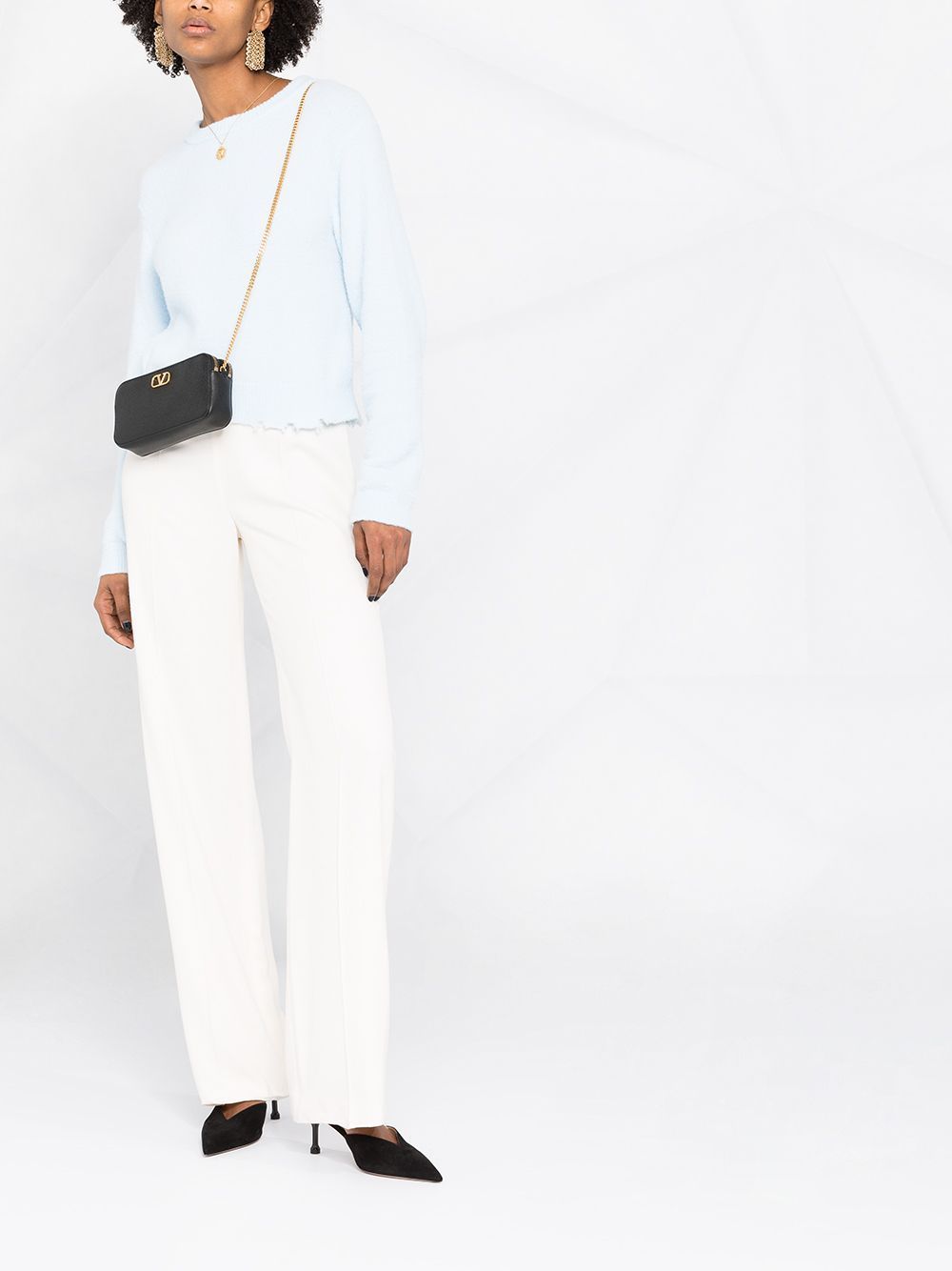 Valentino Vlogo Chain-link Mini Bag In Black