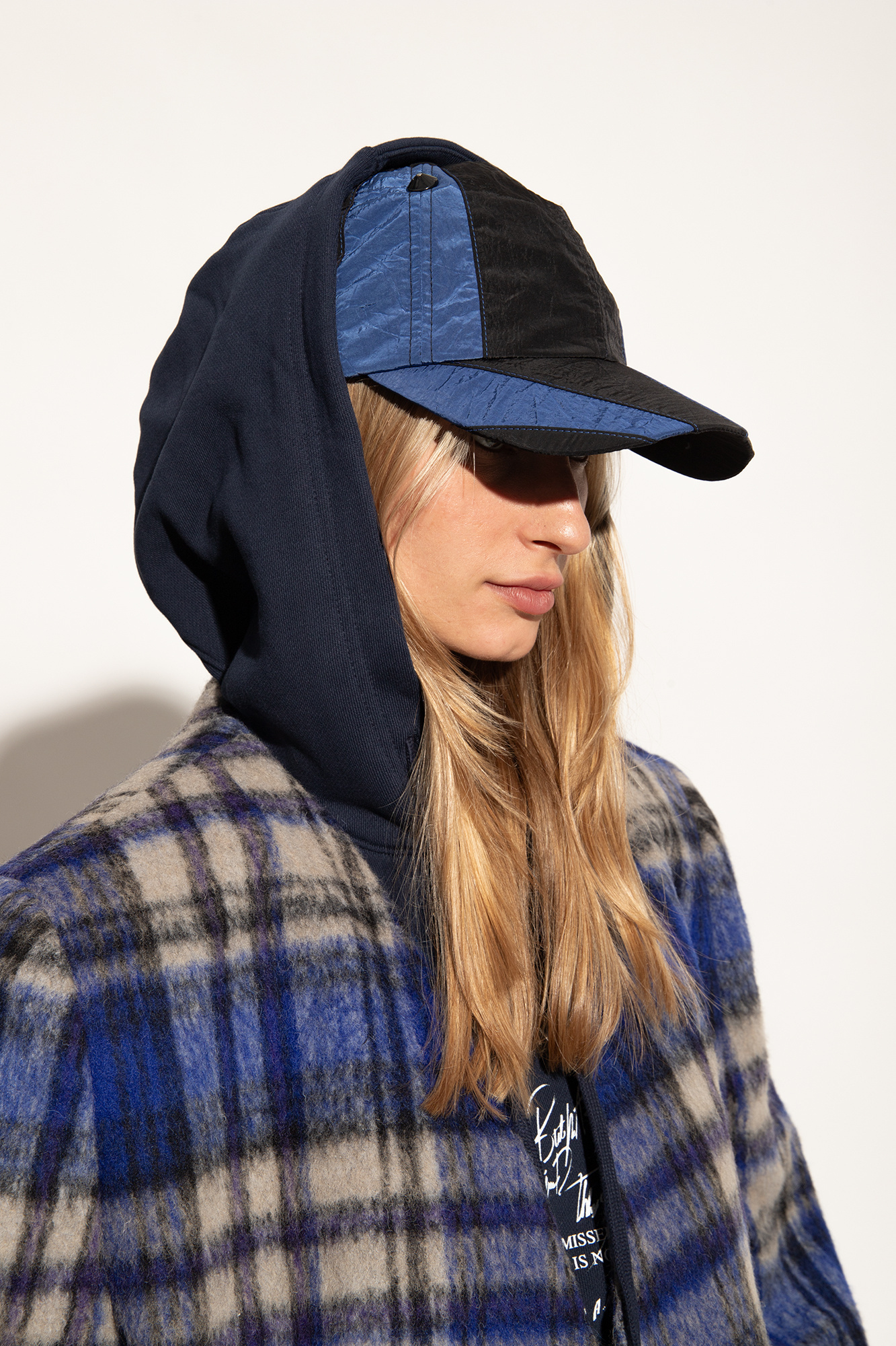 Ader Error Colour-block Panelled Cap In Black