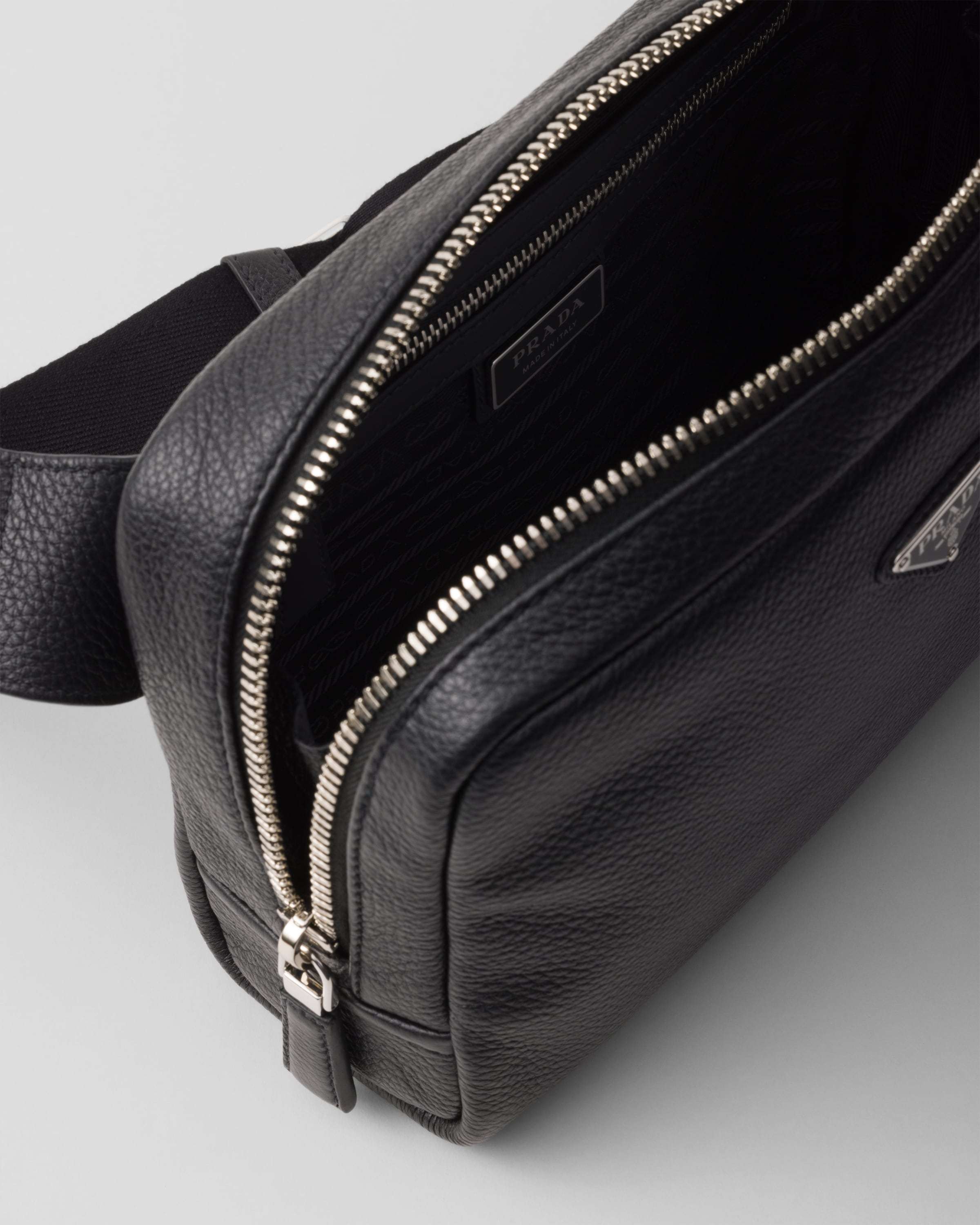 Prada Logo Shoulder Bag In Black