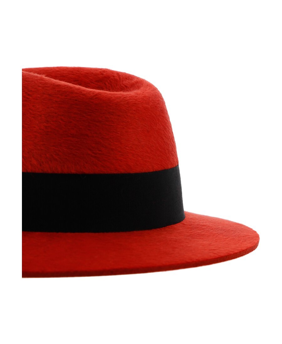 Saint Laurent Wool Two-color Hat In Red