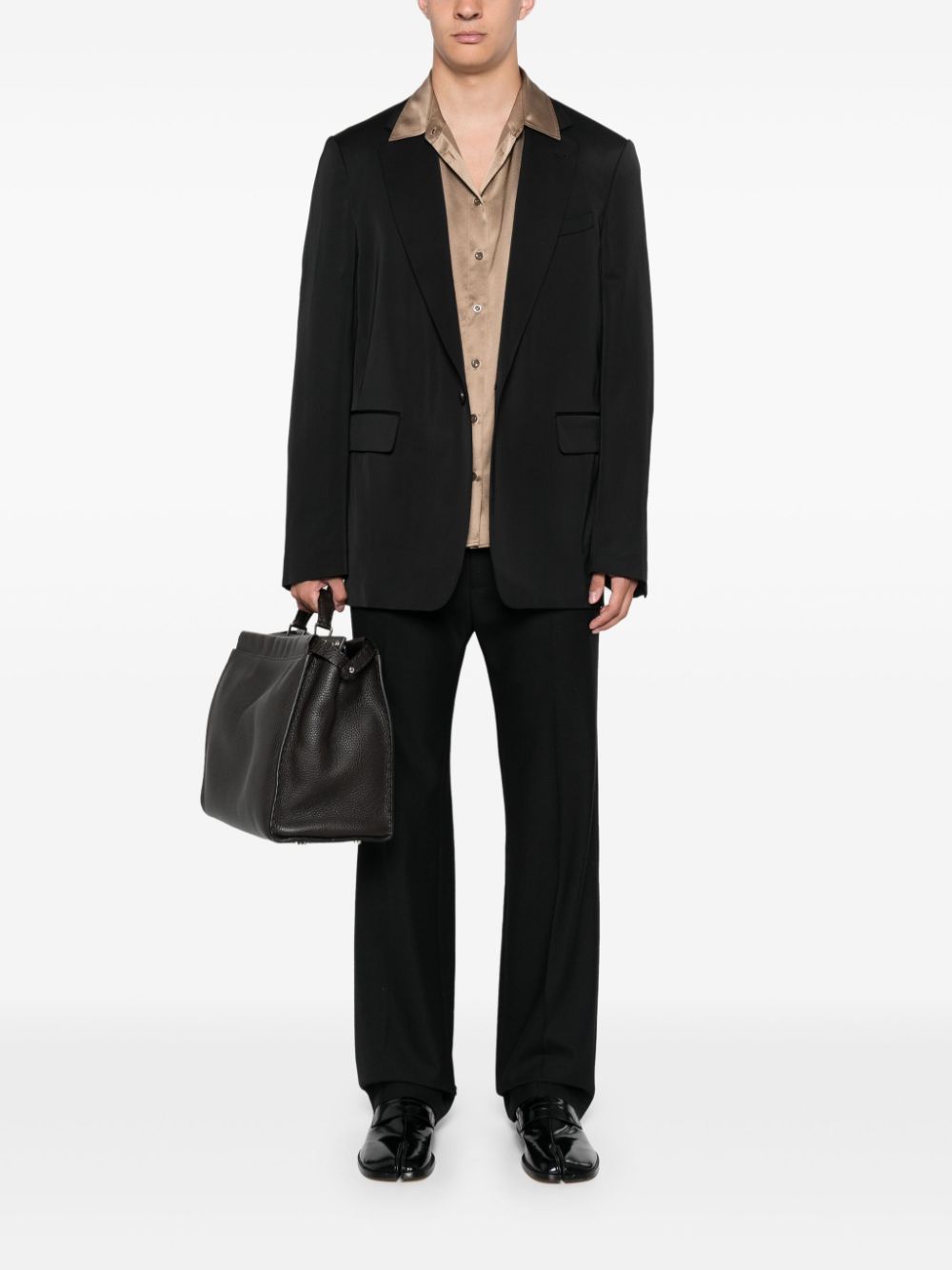 Dries Van Noten Long-sleeved Suit Coat In Black
