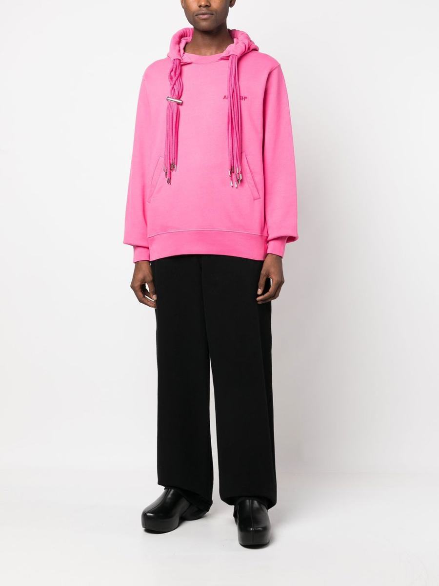 Ambush Multicord-drawstring Cotton Hoodie In Pink