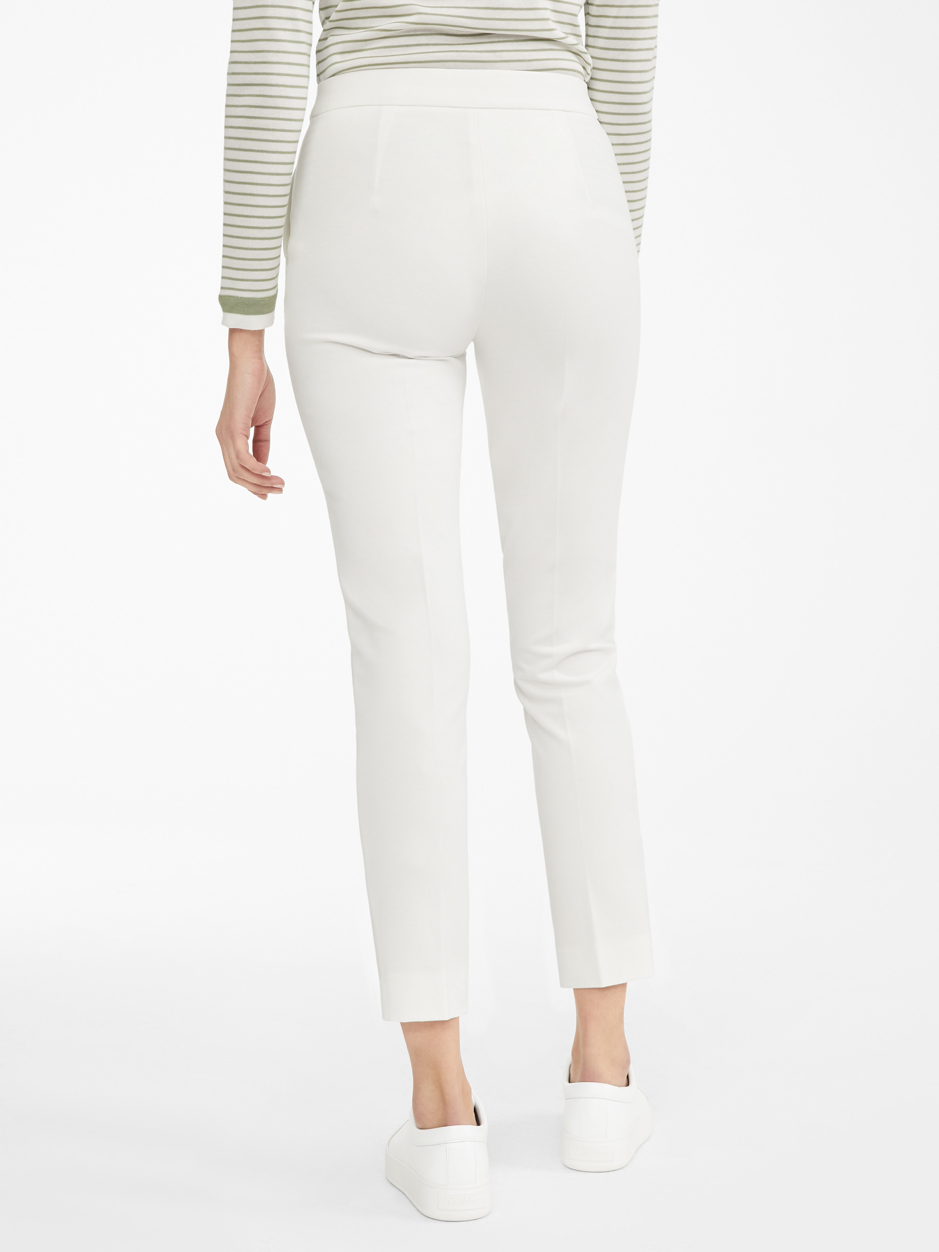 Max Mara Cropped Tailored Trousers In White