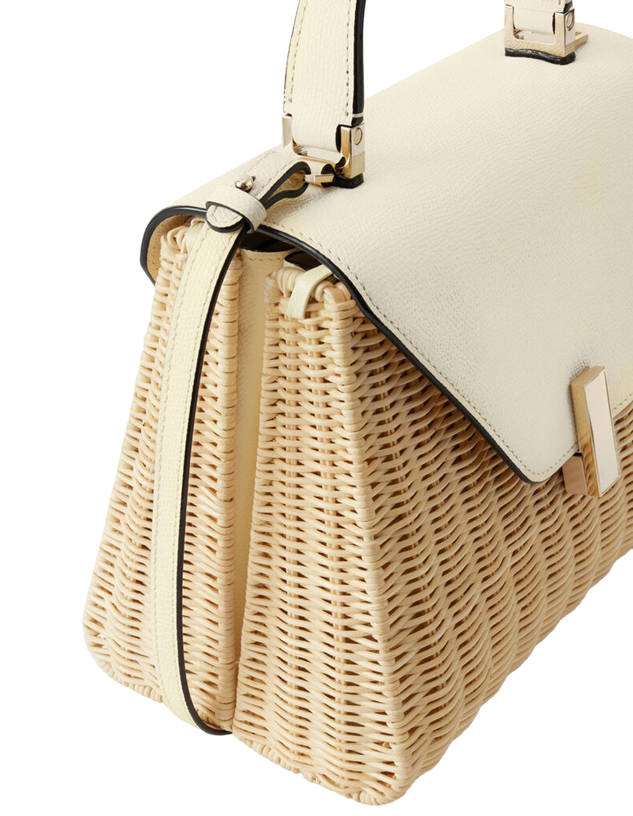 Valextra Iside Wicker Top Handle Medium Bag In Brown