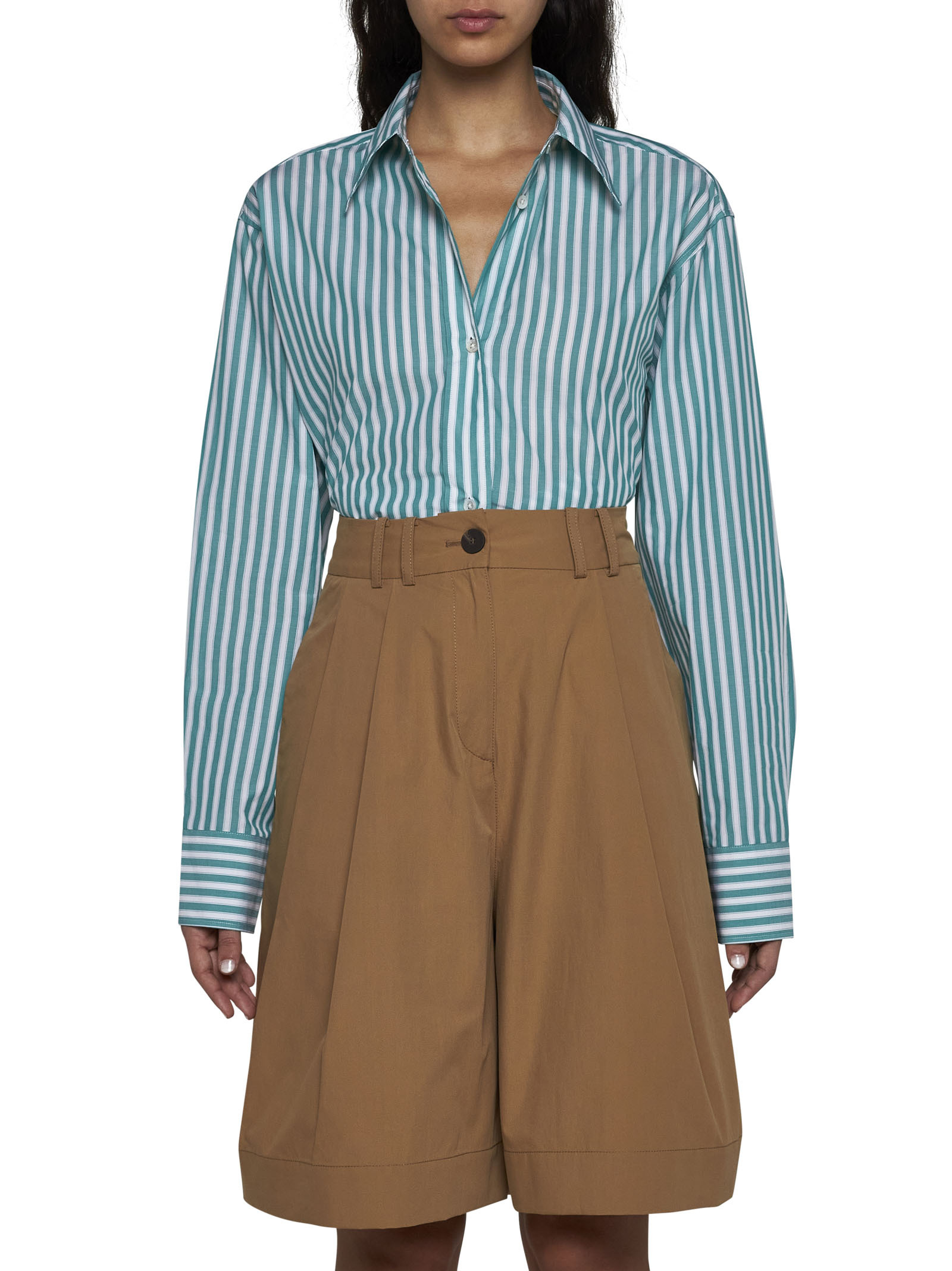 Studio Nicholson Cito Cotton Shorts In Brown