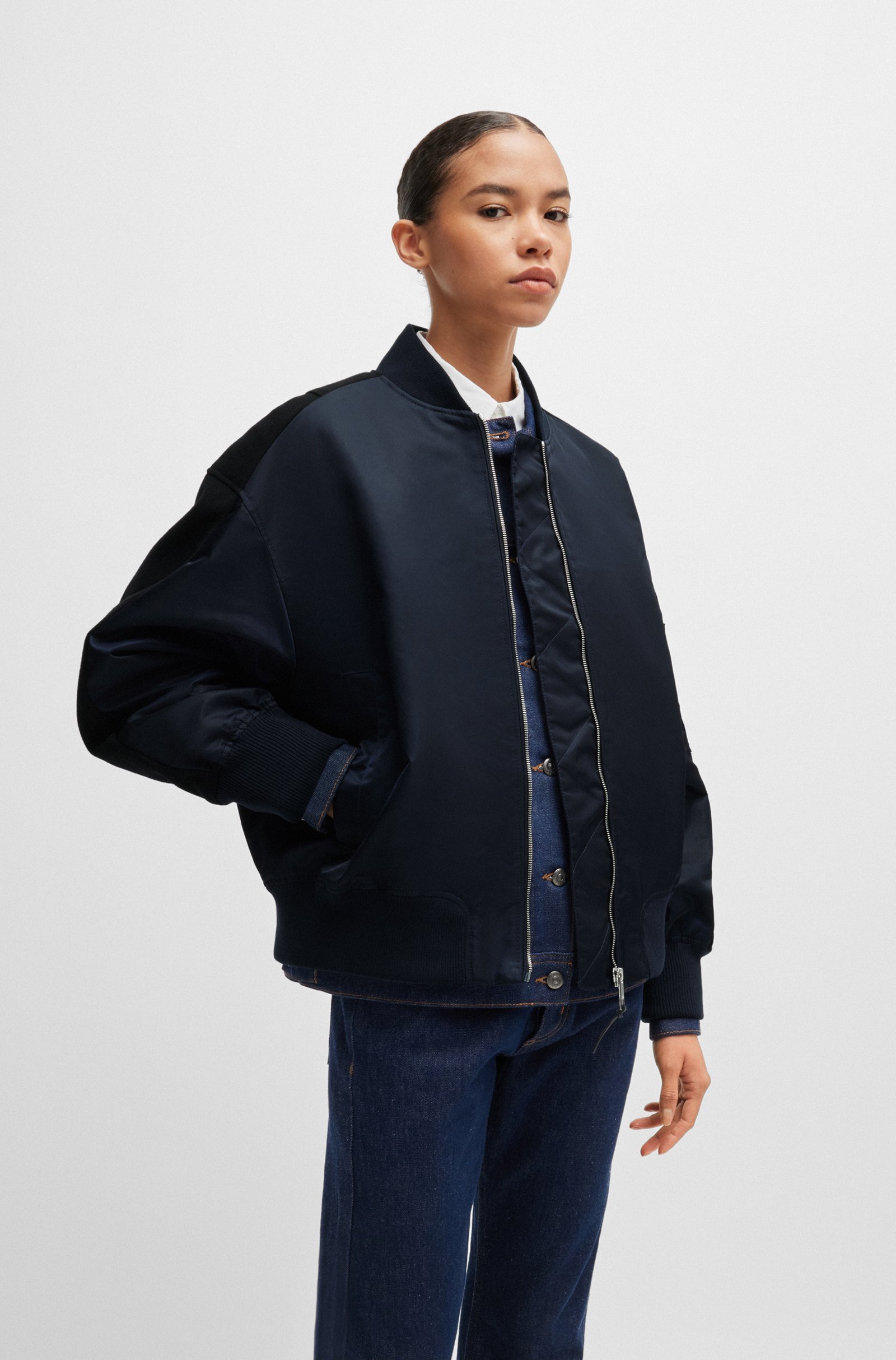 Hugo Boss Long-sleeved Jacket In Black