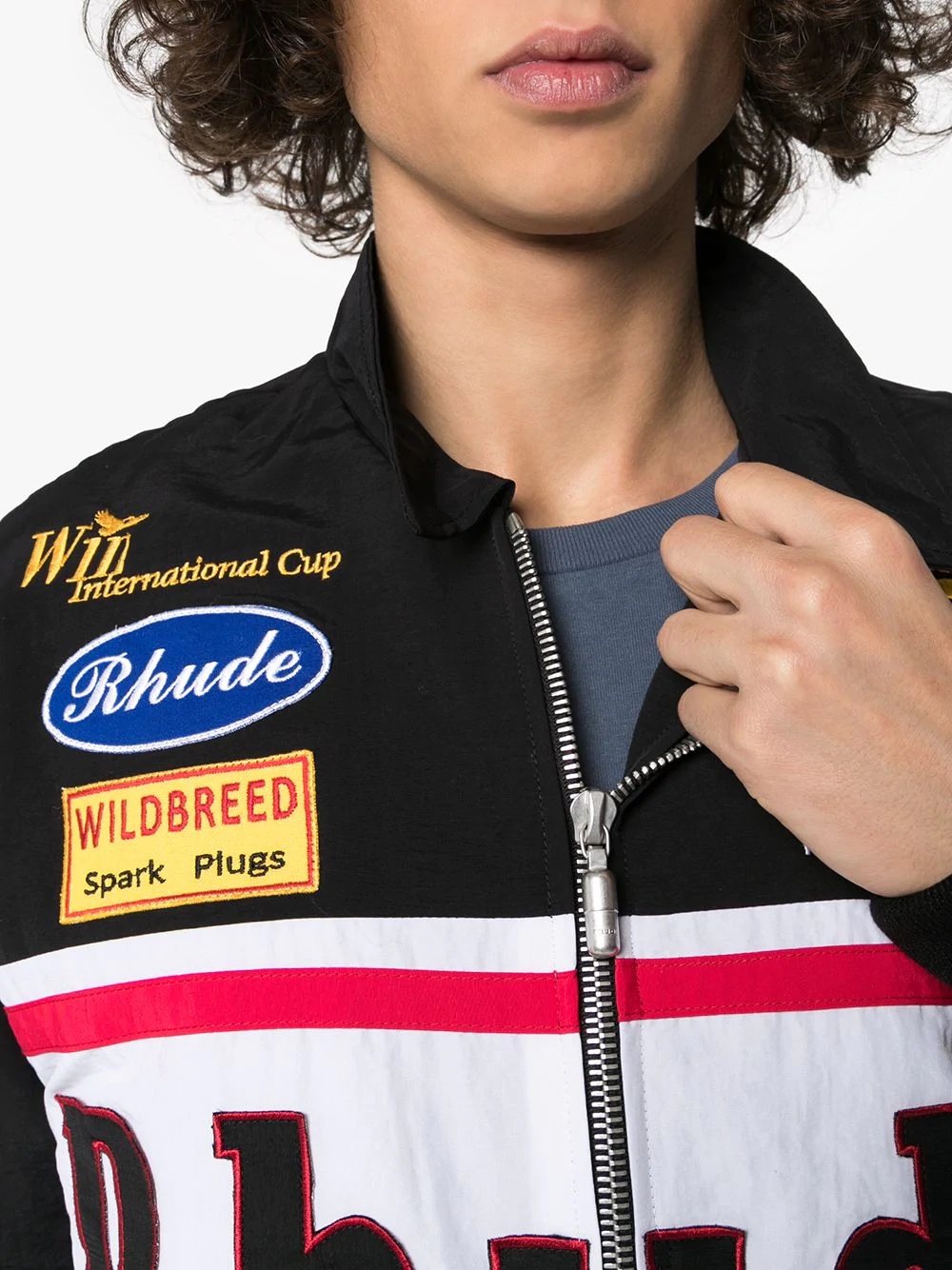 Rhude Logo Embroidered Casual Jacket In Black