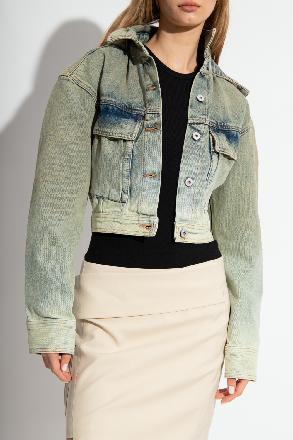 OFF-WHITE HOODED DENIM JACKET 