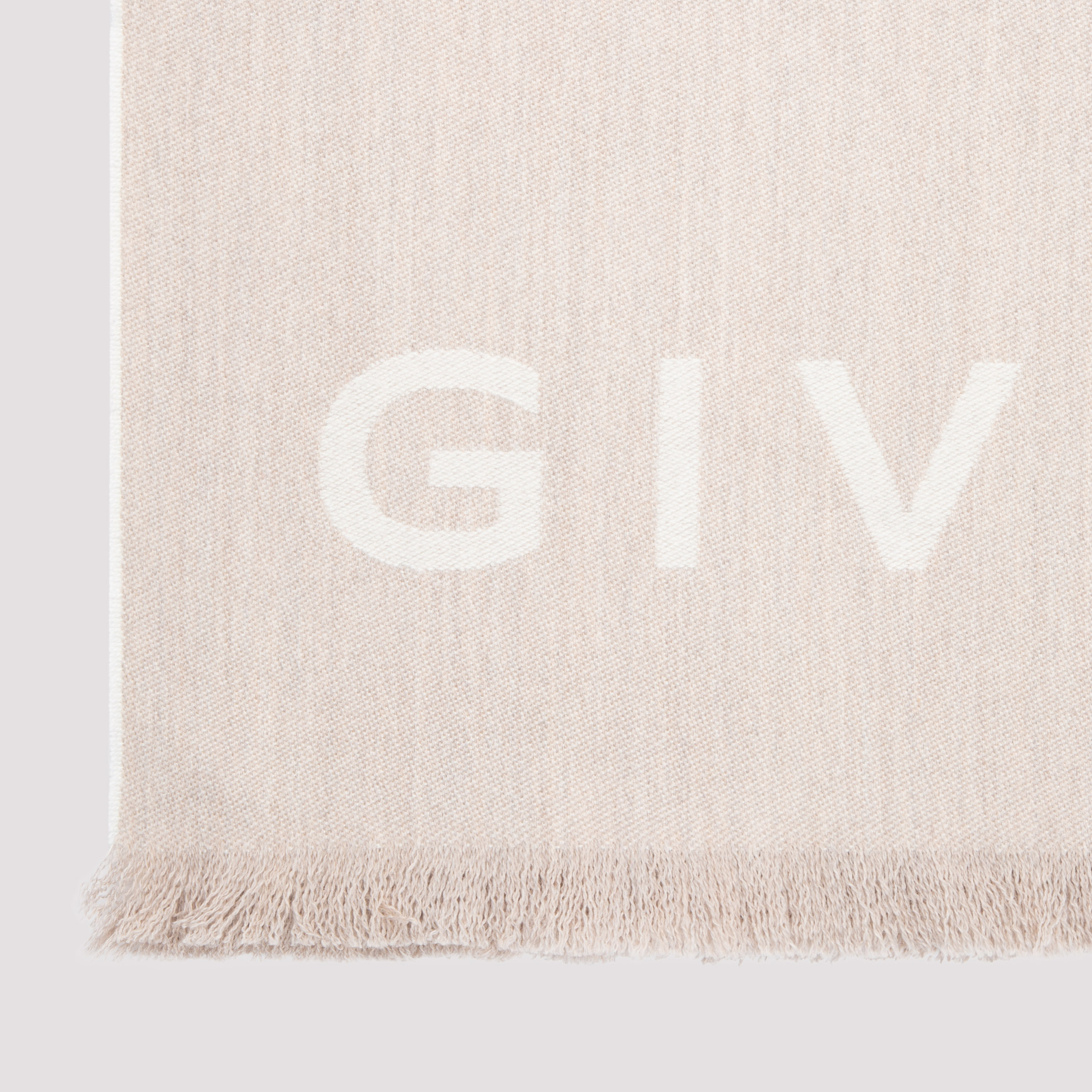 Givenchy Logo-jacquard Wool Scarf In White
