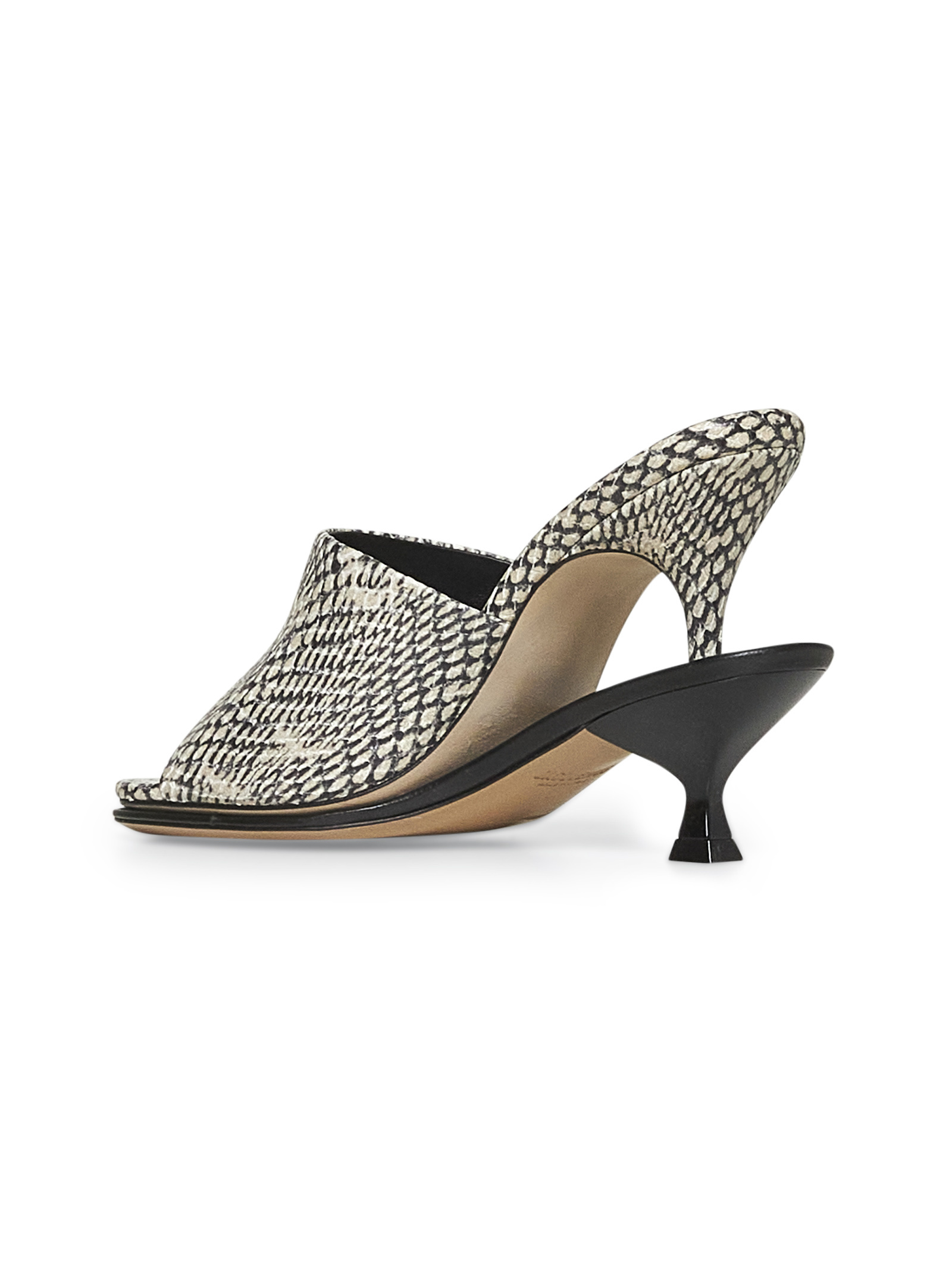 Jacquemus The Double Snake-effect Leather Mules In Black
