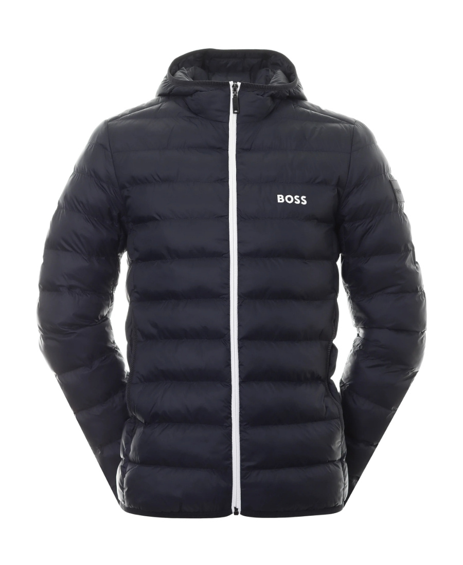 Hugo Boss Logo-print Padded-design Jacket In Black