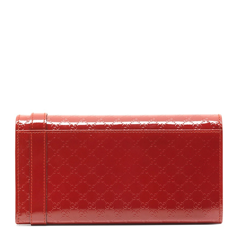 Gucci Logo Details Long Wallet In Red