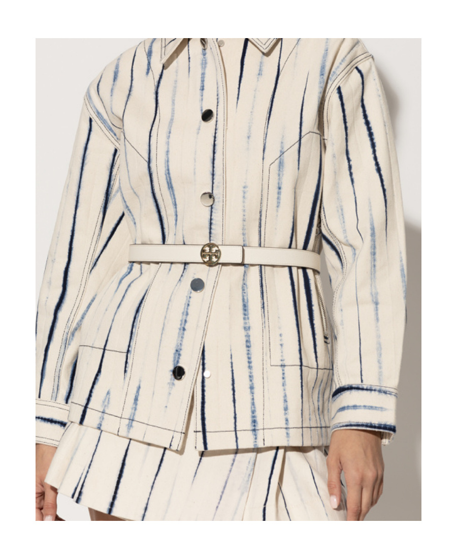 TORY BURCH REVERSIBLE LOGO-BUCKLE LEATHER BELT