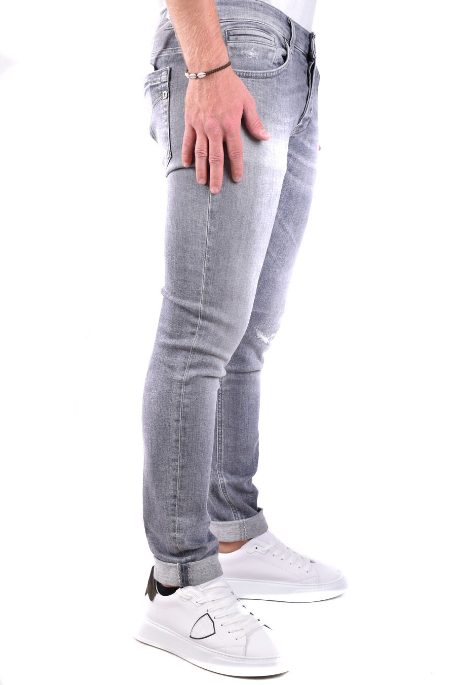 Dondup Black Slim Fit Jeans In Gray