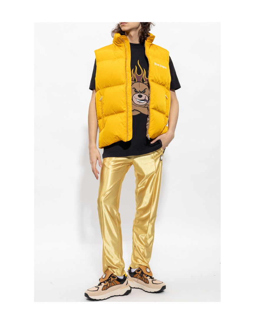 Moncler X Palm Angels Metallic Track Pants In Yellow
