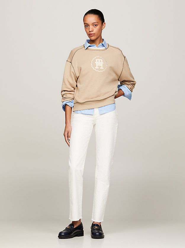 Tommy Hilfiger Logo Denim Trousers In White